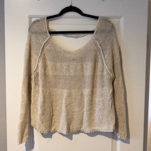 Crop sweater, lightly distressed